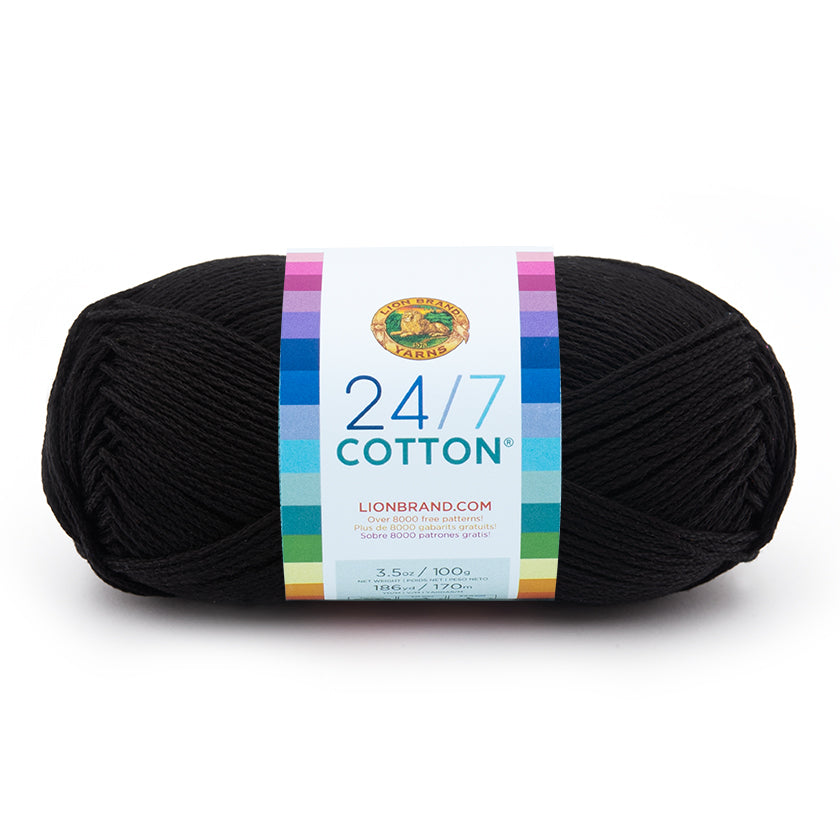 Lion Brand Yarn 24/7 Cotton Black