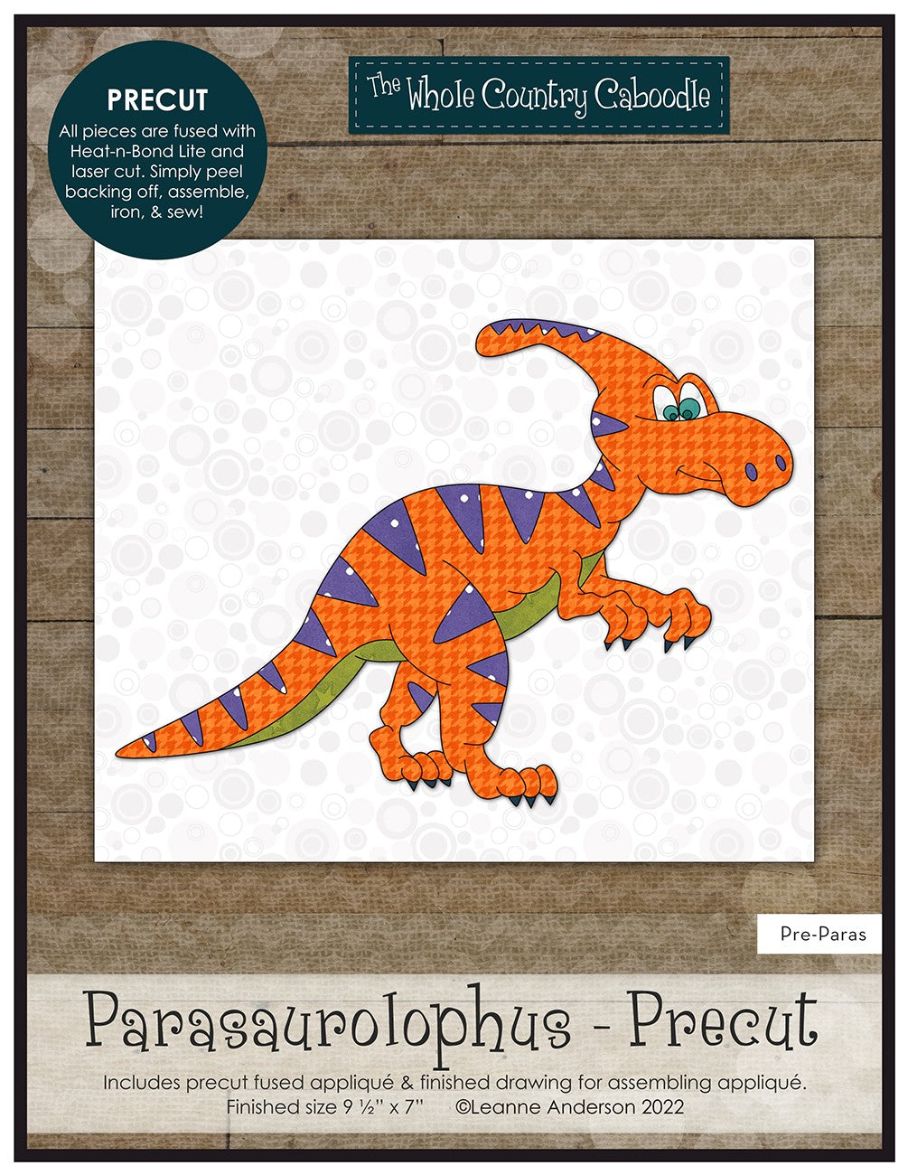 Parasaurolophus Precut Fused Applique Pack