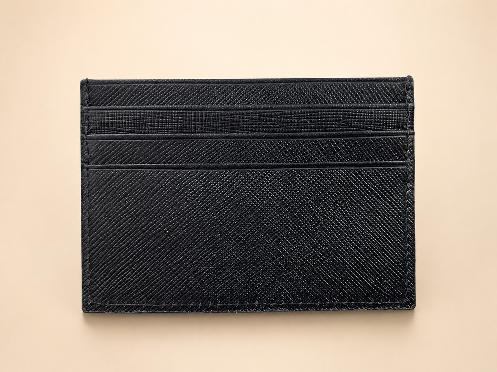 Leather Minimalist Card Holder Wallet, Finished edges