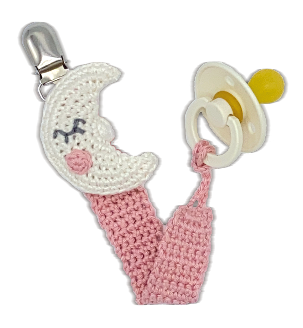 DIY Crochet Kit – Pacifier Clip Moon