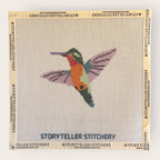 Hummingbird Needlepoint Kit — 13-ct Printed Canvas, Hand-Dyed Wool-Silk Thread