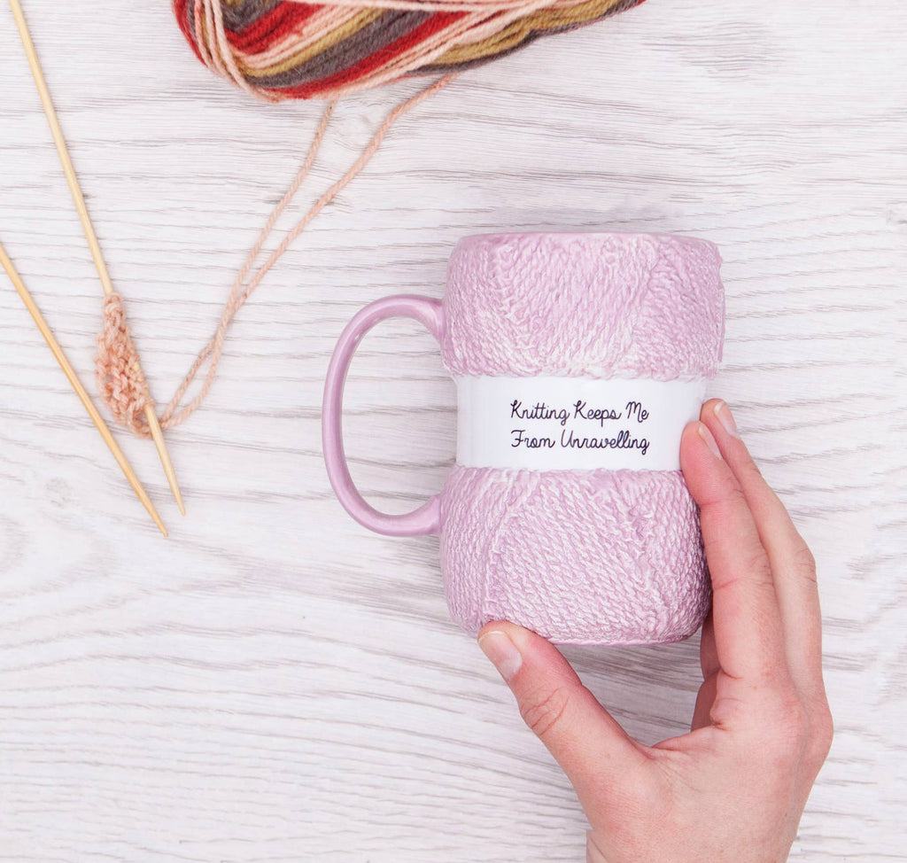 Knitting Mug – Keeps Me From Unravelling – Knitting Gifts
