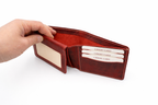 Men’s Full-Grain Crazy Leather Bifold Wallet with ID Window