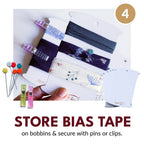 Deluxe Bias Tape Maker Set - 30pcs for making, using & storing bias tape or binding!