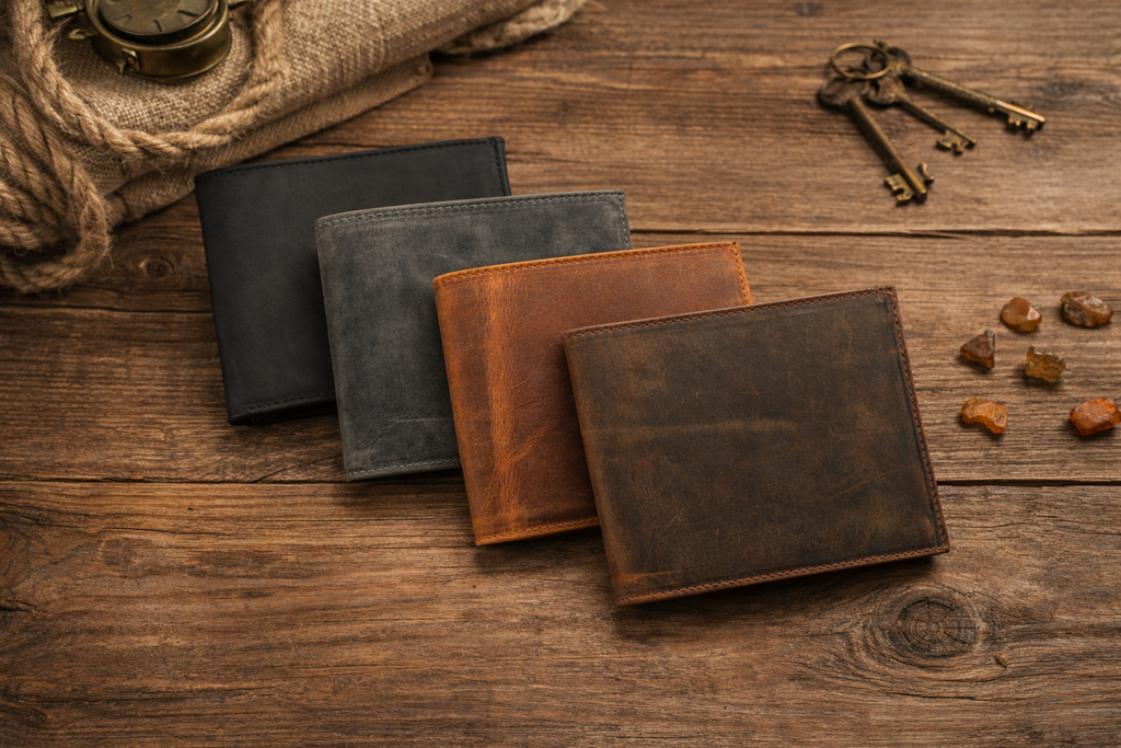 Full Grain Leather Wallet, Leather Bifold Mens Wallet
