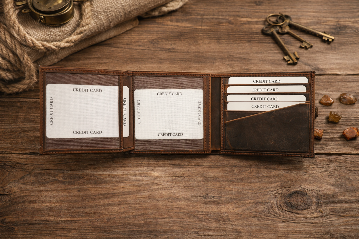 Full Grain Leather Wallet, Leather Bifold Mens Wallet