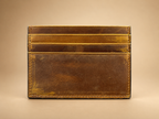 Leather Minimalist Card Holder Wallet, Finished edges