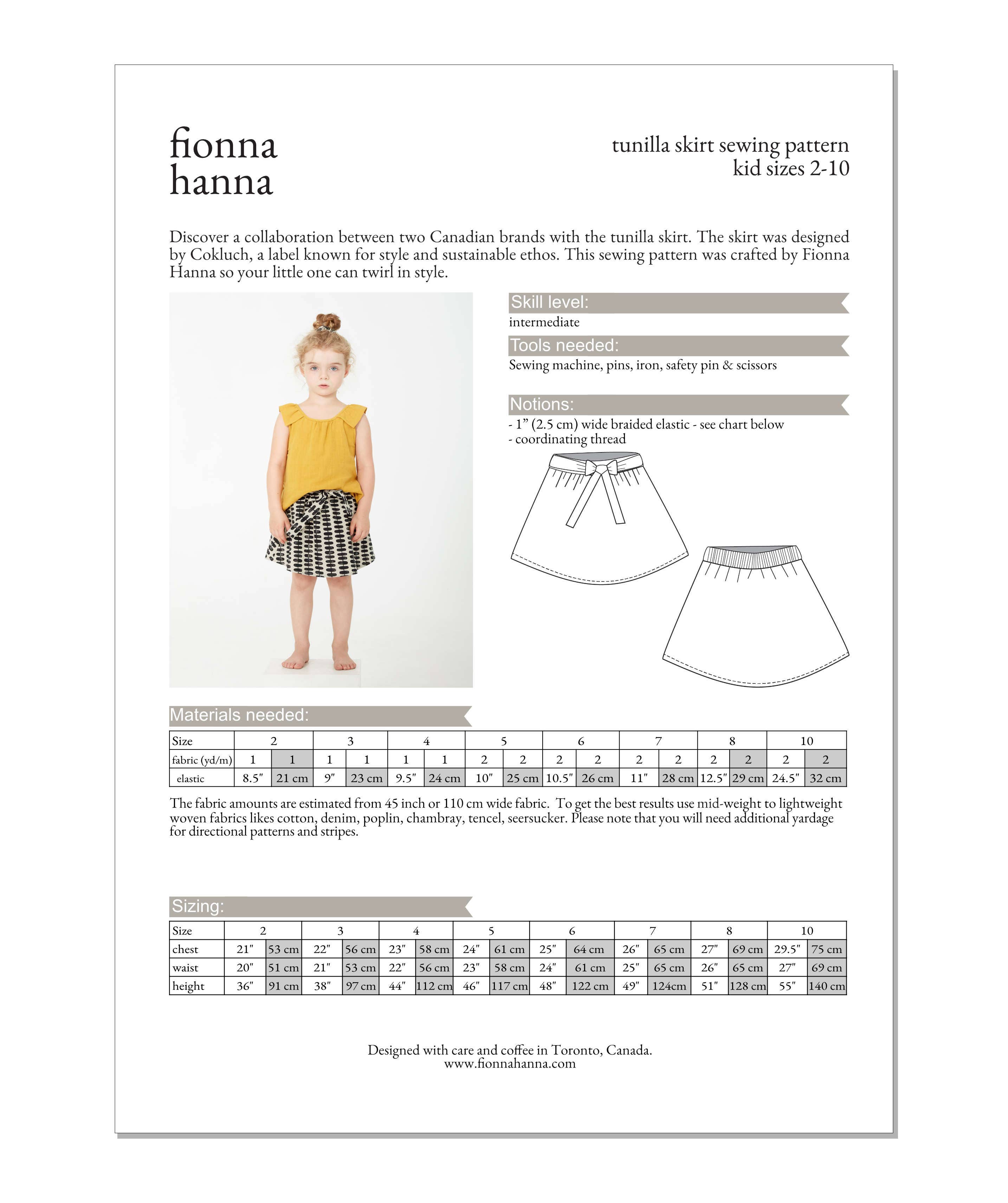 Tunilla Skirt Sewing Pattern