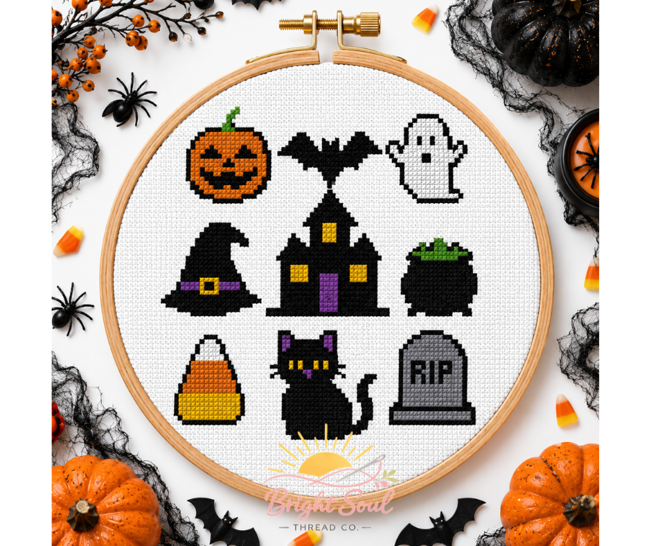 Halloween Collage Cross Stitch Mini Kit