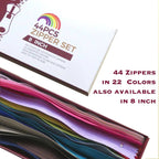 Zipper Sets – 44 pcs/box – 22 colors – Small 8in