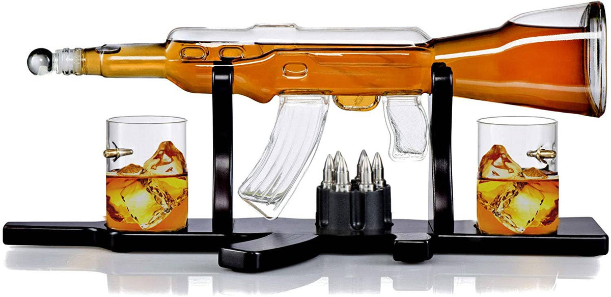 Bezrat Gun Decanter With 2 Glasses