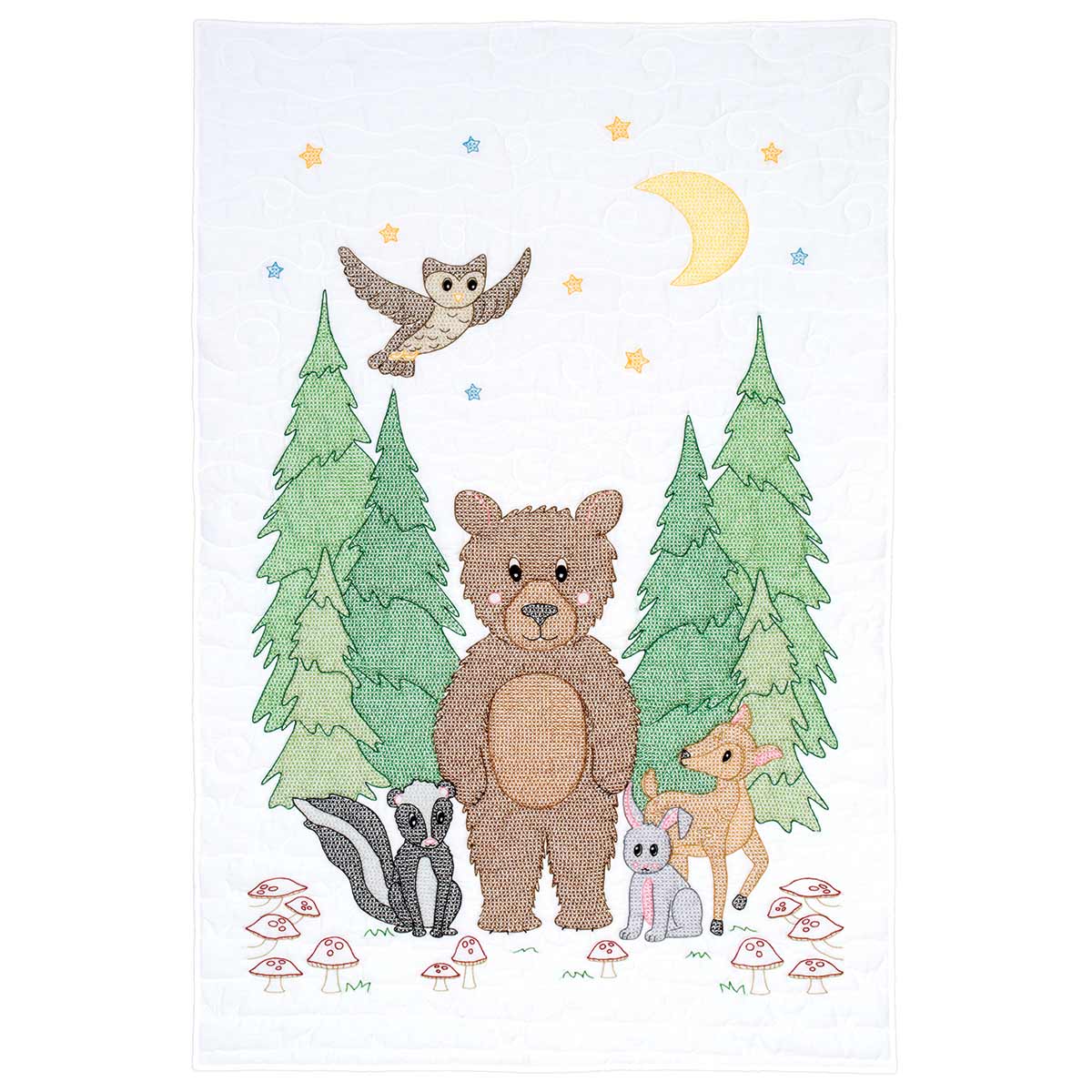 Woodland Bear Crib Quilt Top