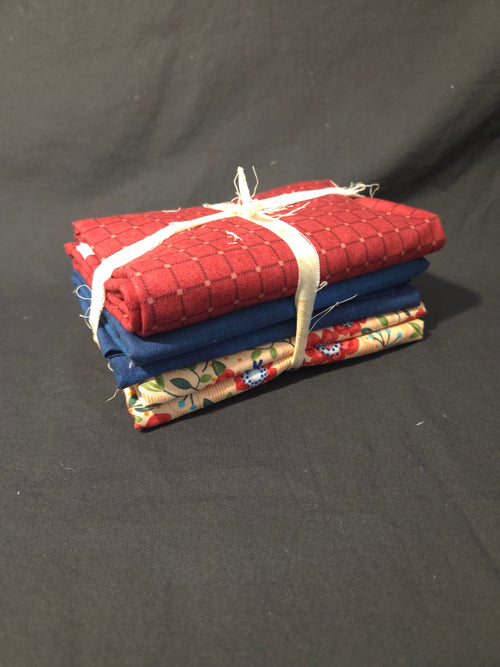 3-Yard Bundle - Red/Blue Floral